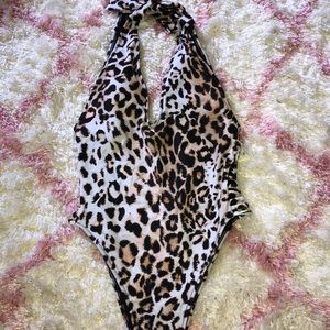 Women’s Cheetah Halter One-piece | NWT, M size